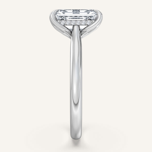 Tulip Style Hidden Halo | 14k White Gold