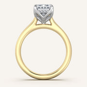 Image for Emerald Cut Tulip Style Hidden Halo Engagement Ring | 18k Two Tone