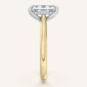 Image for Emerald Cut Tulip Style Hidden Halo Engagement Ring | 18k Two Tone