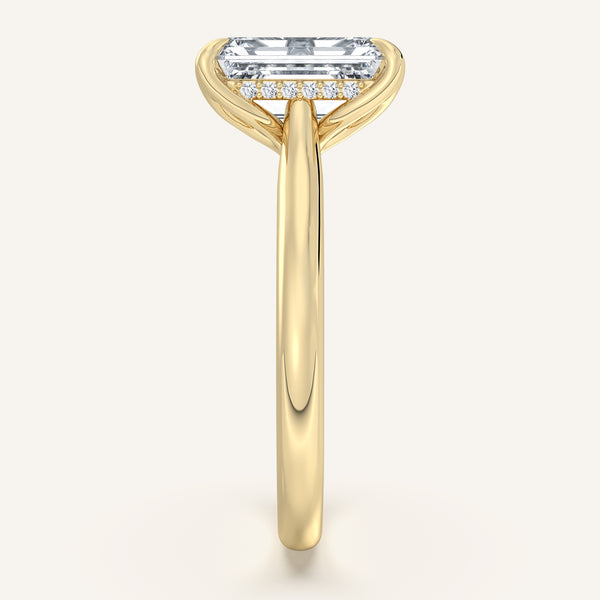 Tulip Style Hidden Halo | 14k Yellow Gold