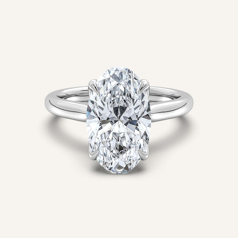 Image for Moval Tulip Style Hidden Halo Engagement Ring | Platinum