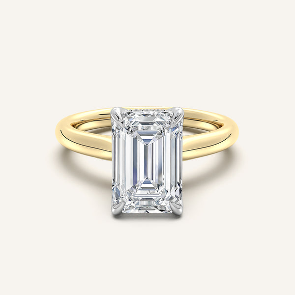 Tulip Style Hidden Halo | 18k Two Tone