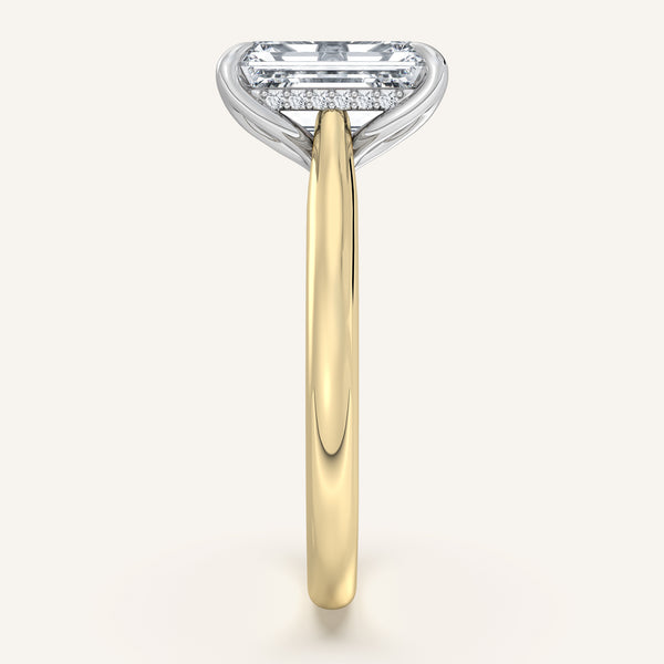 Tulip Style Hidden Halo | 14k Two Tone