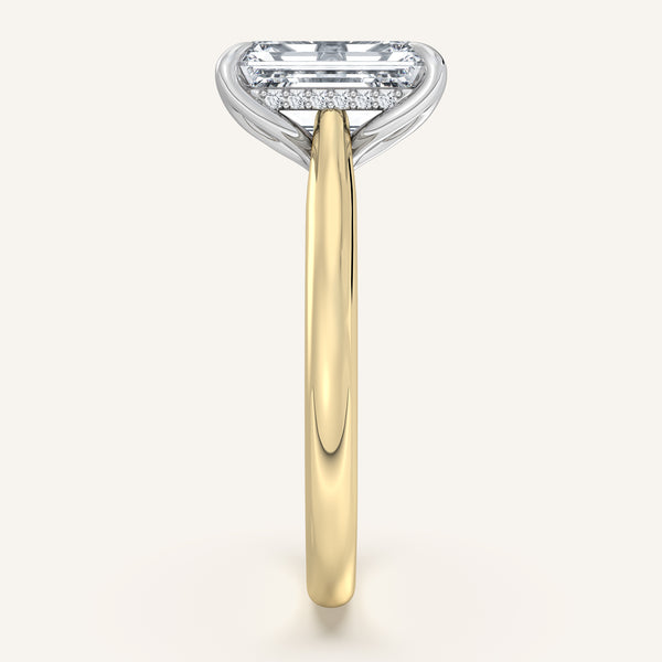 Tulip Style Hidden Halo | 18k Two Tone