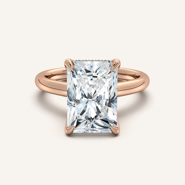 Tulip Style Hidden Halo | 14k Rose Gold
