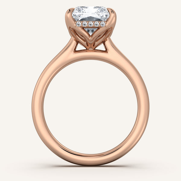 Tulip Style Hidden Halo | 14k Rose Gold