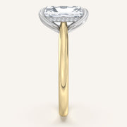 Image for Radiant Cut Tulip Style Hidden Halo Engagement Ring | 18k Two Tone