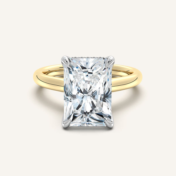 Tulip Style Hidden Halo | 18k Two Tone