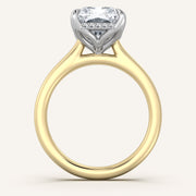 Image for Radiant Cut Tulip Style Hidden Halo Engagement Ring | 18k Two Tone