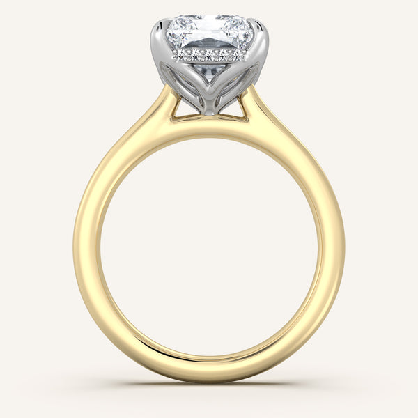 Tulip Style Hidden Halo | 14k Two Tone