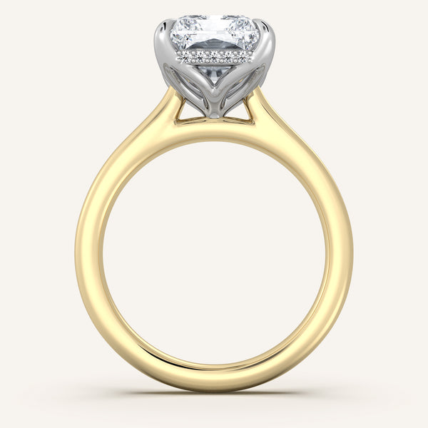 Tulip Style Hidden Halo | 18k Two Tone