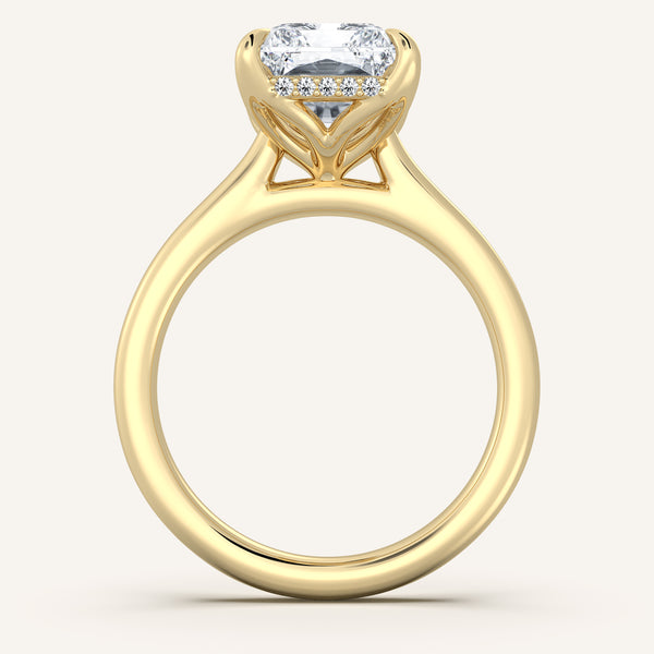 Tulip Style Hidden Halo | 14k Yellow Gold