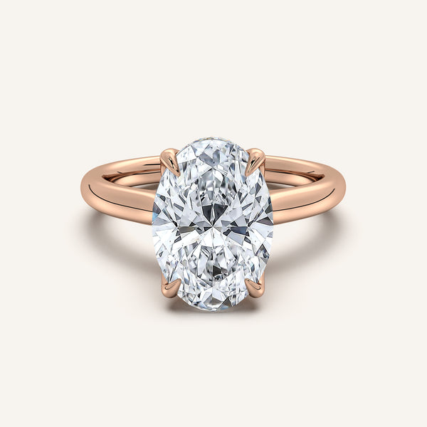 Tulip Style Hidden Halo | 18k Rose Gold