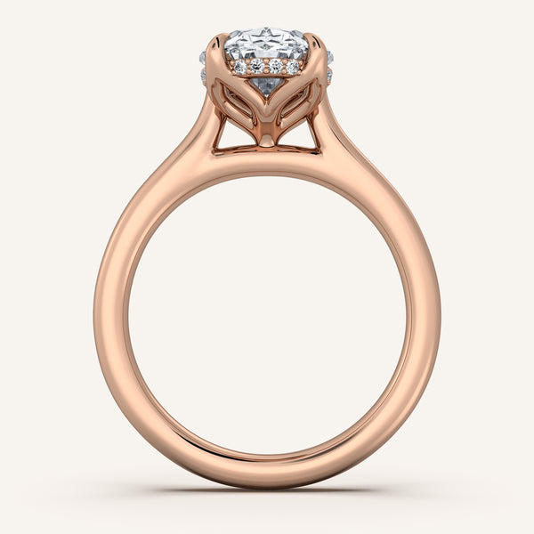 Tulip Style Hidden Halo | 18k Rose Gold