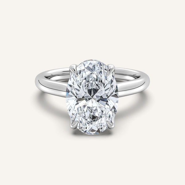 Tulip Style Hidden Halo | 14k White Gold