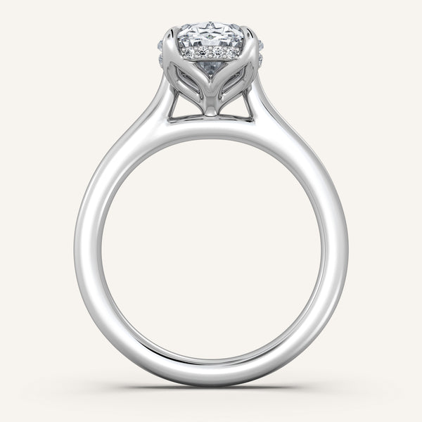 Tulip Style Hidden Halo | 14k White Gold