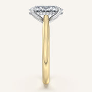 Image for Oval Tulip Style Hidden Halo Engagement Ring | 18k Two Tone