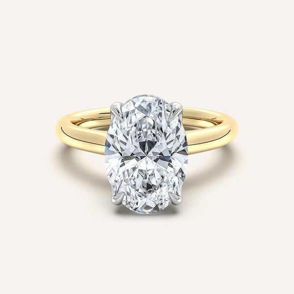 Tulip Style Hidden Halo | 14k Two Tone