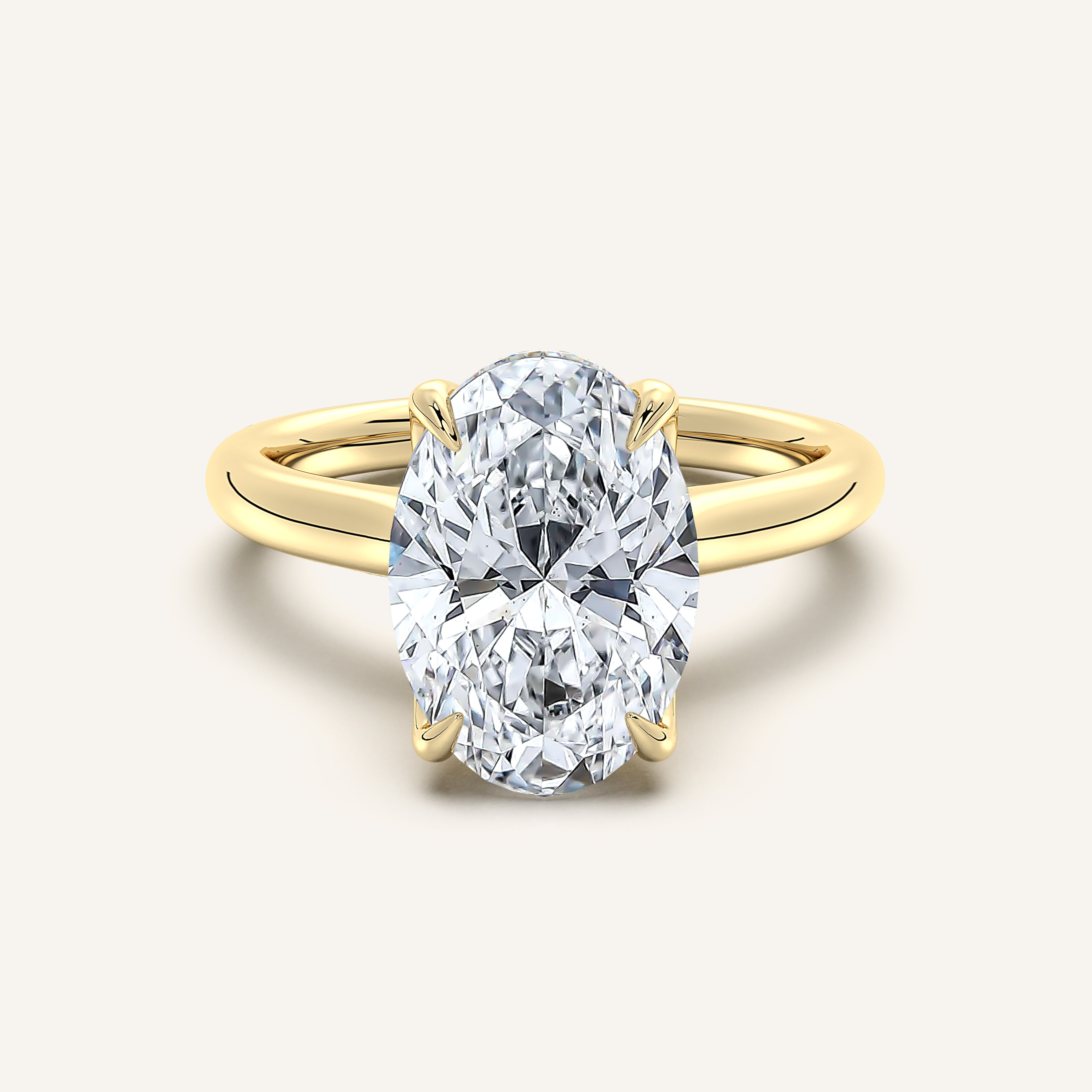 Tulip Style Hidden Halo | 14k Yellow Gold