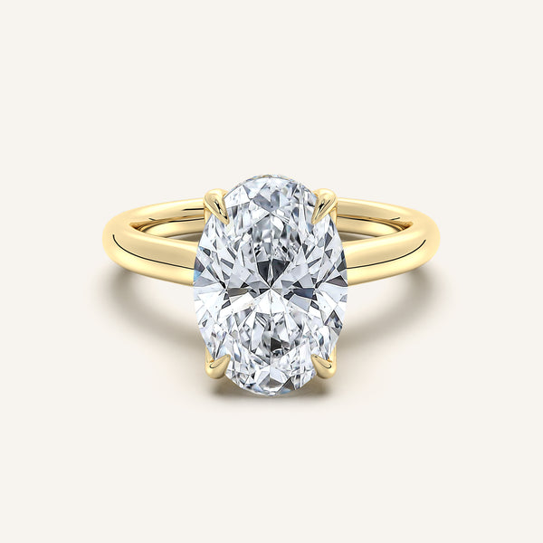 Tulip Style Hidden Halo | 14k Yellow Gold