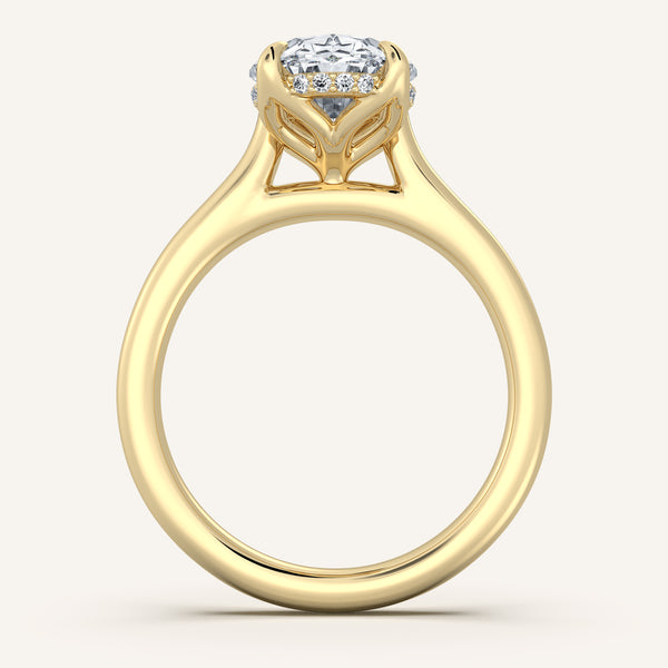 Tulip Style Hidden Halo | 18k Yellow Gold