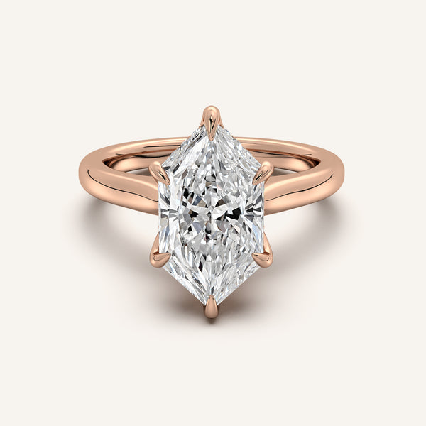 Dutch Marquise Tulip Style Hidden Halo Engagement Ring | 18k Rose Gold