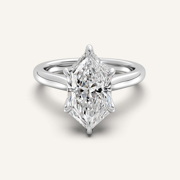 Dutch Marquise Tulip Style Hidden Halo Engagement Ring | Platinum