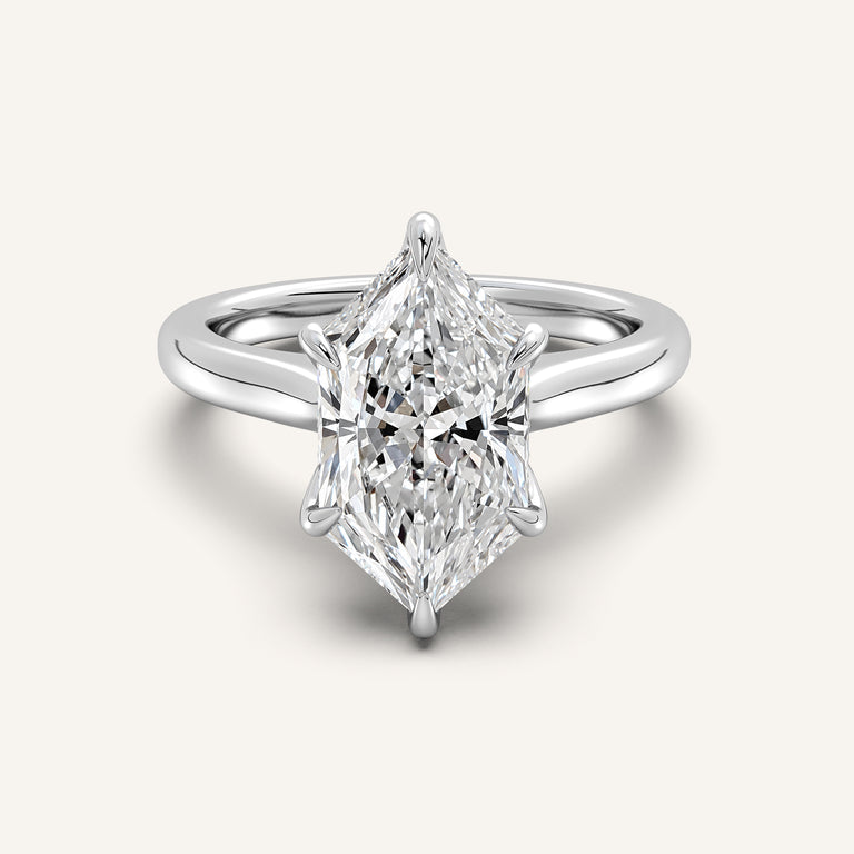 Image for Dutch Marquise Tulip Style Hidden Halo Engagement Ring | Platinum