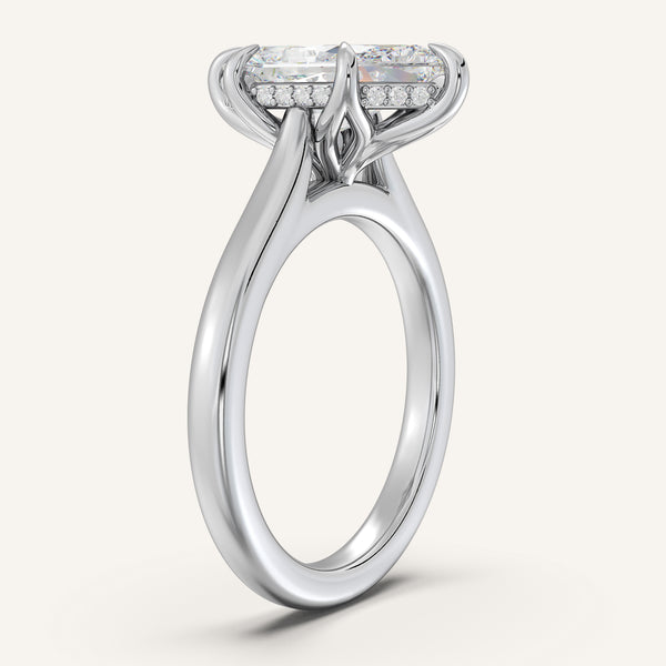 Dutch Marquise Tulip Style Hidden Halo Engagement Ring | Platinum