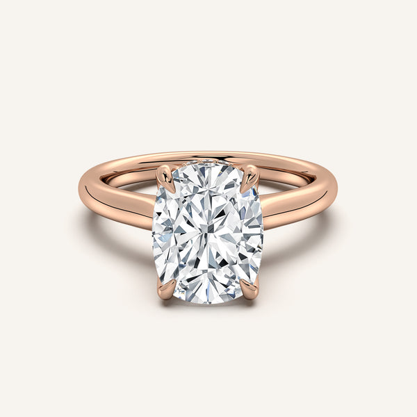 Tulip Style Hidden Halo | 18k Rose Gold