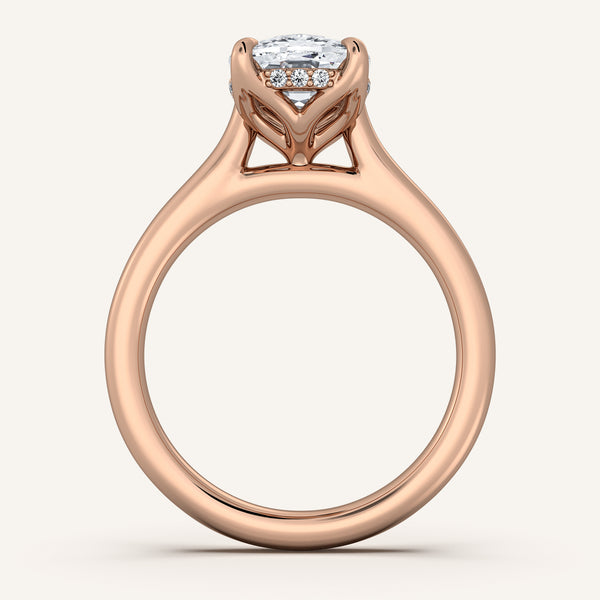Tulip Style Hidden Halo | 18k Rose Gold