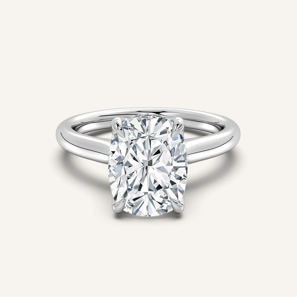 Tulip Style Hidden Halo | 18k White Gold