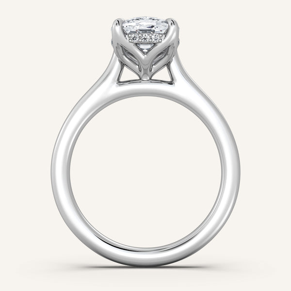 Tulip Style Hidden Halo | 14k White Gold