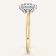 Image for Cushion Cut Tulip Style Hidden Halo Engagement Ring | 18k Two Tone
