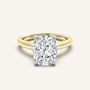 Image for Cushion Cut Tulip Style Hidden Halo Engagement Ring | 18k Two Tone