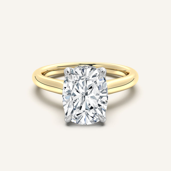 Tulip Style Hidden Halo | 18k Two Tone