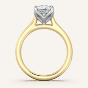 Image for Cushion Cut Tulip Style Hidden Halo Engagement Ring | 18k Two Tone
