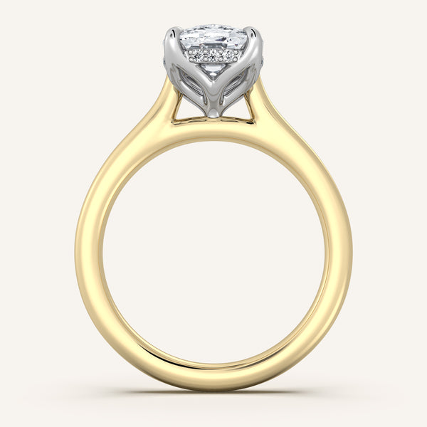 Tulip Style Hidden Halo | 18k Two Tone