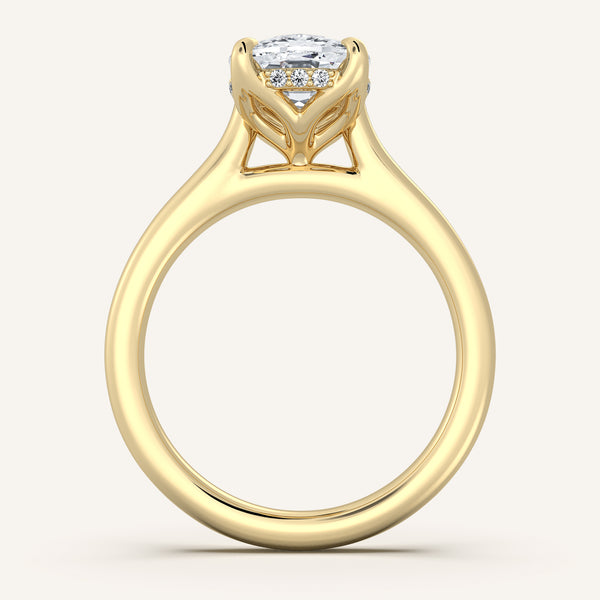 Tulip Style Hidden Halo | 18k Yellow Gold