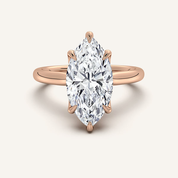 Tulip Style Hidden Halo | 14k Rose Gold