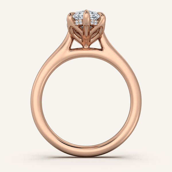 Tulip Style Hidden Halo | 18k Rose Gold
