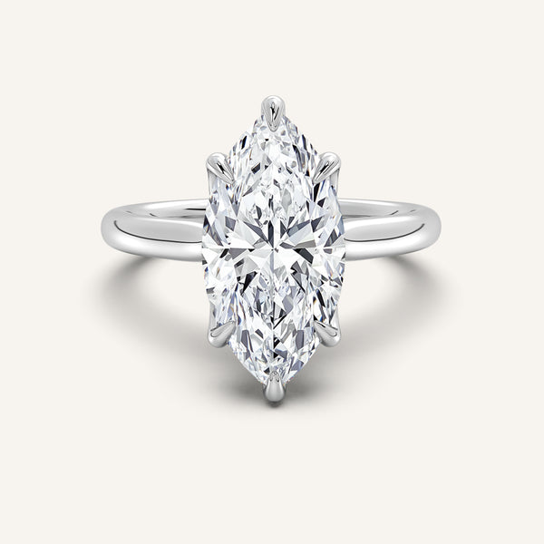 Tulip Style Hidden Halo | 14k White Gold