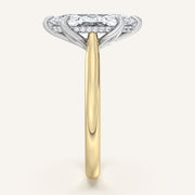Image for Marquise Tulip Style Hidden Halo Engagement Ring | 18k Two Tone