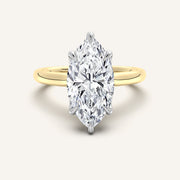 Image for Marquise Tulip Style Hidden Halo Engagement Ring | 18k Two Tone