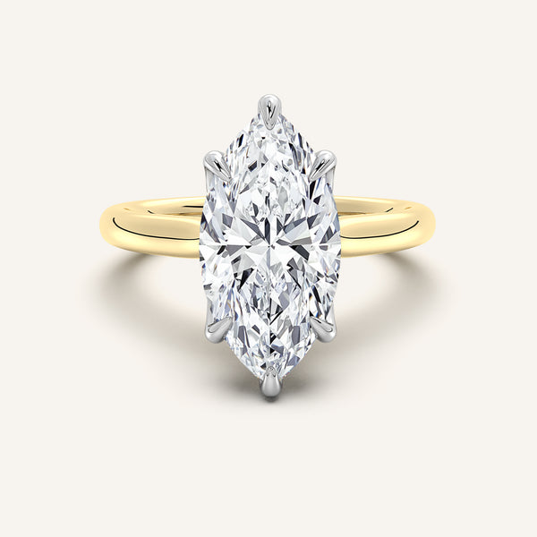 Tulip Style Hidden Halo | 18k Two Tone