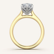 Image for Marquise Tulip Style Hidden Halo Engagement Ring | 18k Two Tone