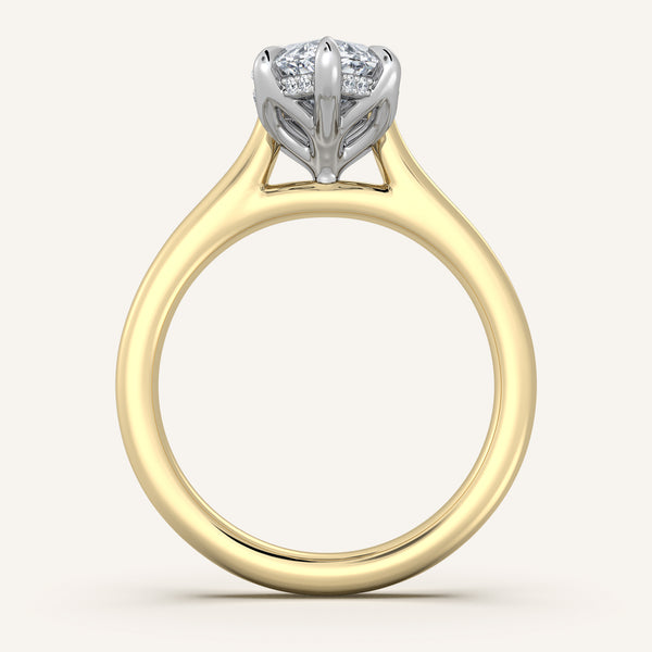 Tulip Style Hidden Halo | 18k Two Tone