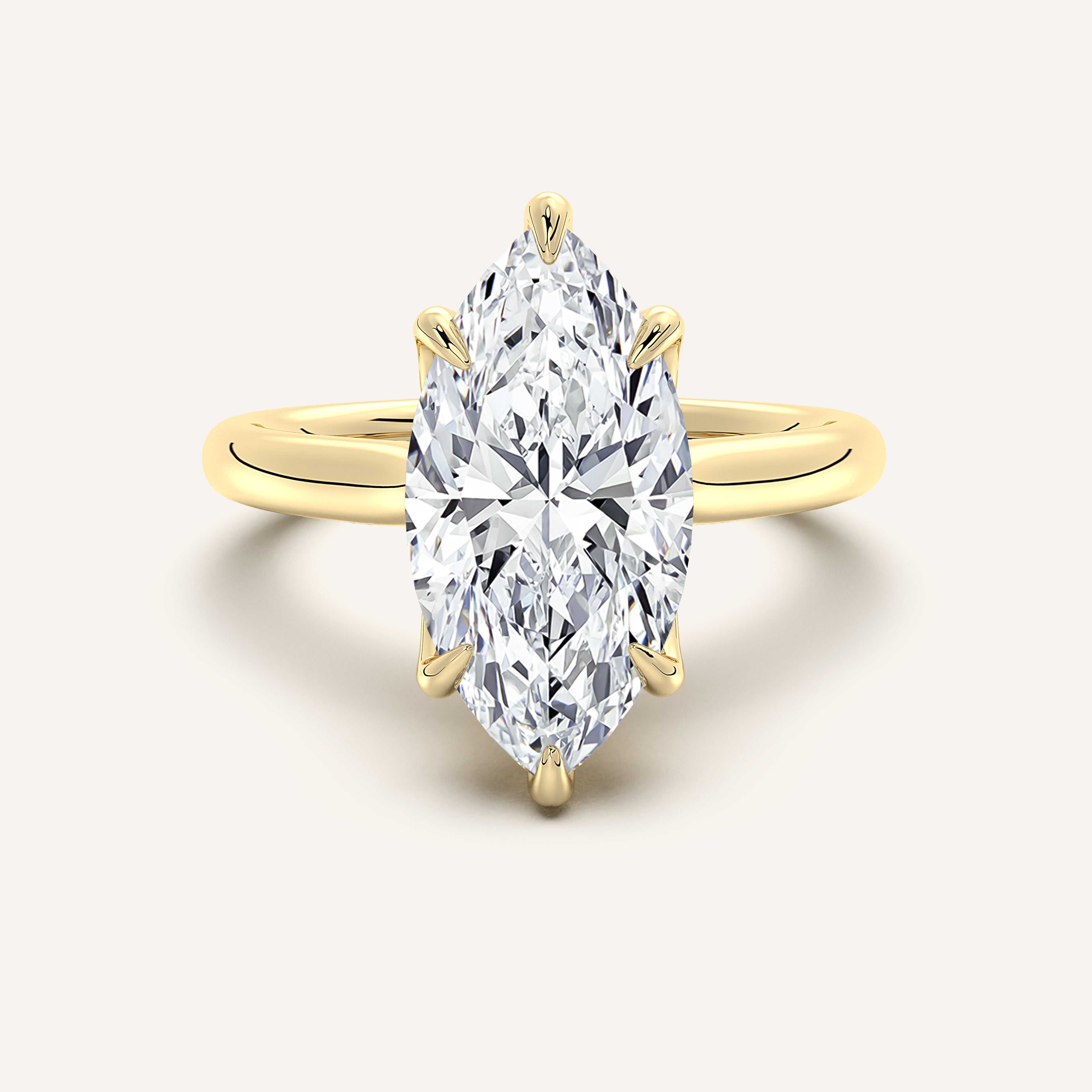 Image for Marquise Tulip Style Hidden Halo Engagement Ring | 14k Yellow Gold