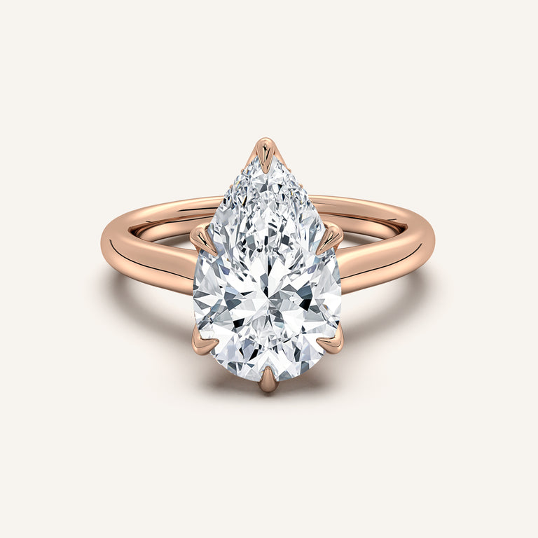 Image for Pear Shape Tulip Style Hidden Halo Engagement Ring | 14k Rose Gold