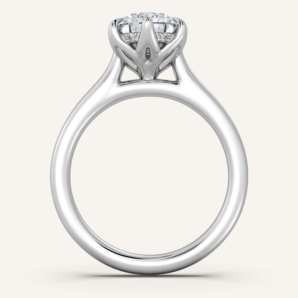 Tulip Style Hidden Halo | 14k White Gold